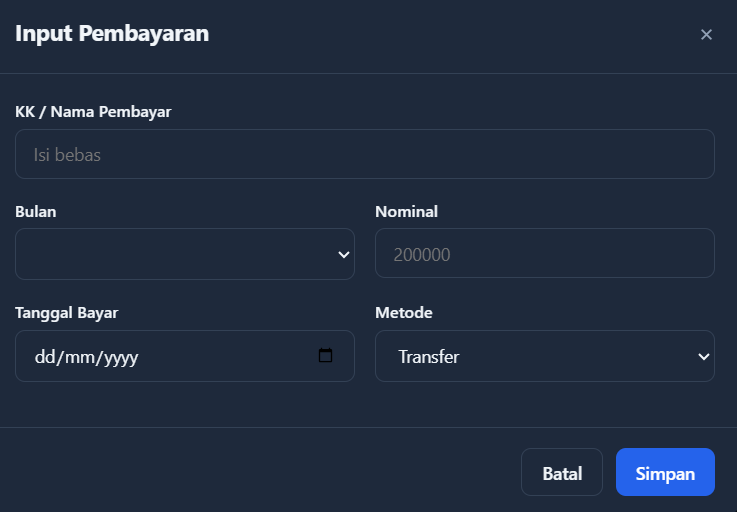 Form Input Pembayaran Anonymous
